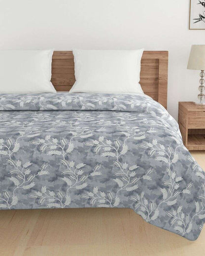 Veda Stylish Leaf Cotton Double Bed Size Quilt | 100 x 90 inches