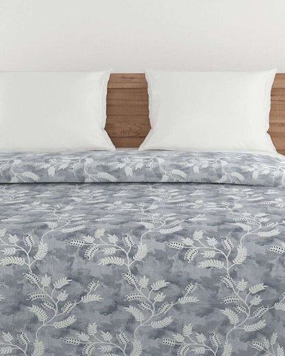 Veda Stylish Leaf Cotton Double Bed Size Quilt | 100 x 90 inches