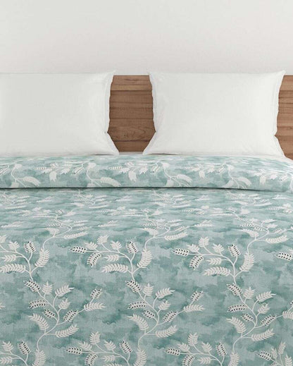 Veda Stylish Leaf Cotton Double Bed Size Quilt | 100 x 90 inches