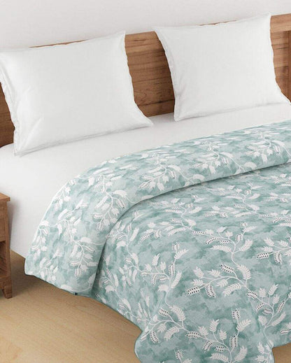 Veda Stylish Leaf Cotton Double Bed Size Quilt | 100 x 90 inches