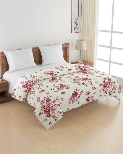 Veda Floral Cotton Double Bed Size Quilt | 100 x 90 inches