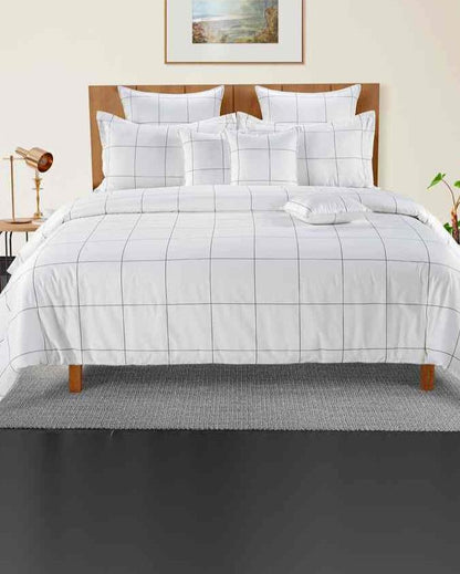 Chic Brayden Gridded Pure Cotton AC Comforter | 108 x 90 inches