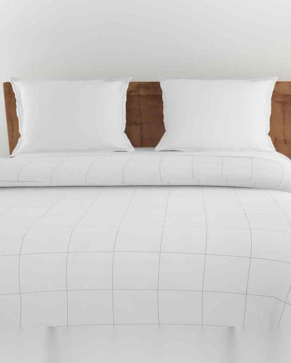 Chic Brayden Gridded Pure Cotton AC Comforter | 108 x 90 inches