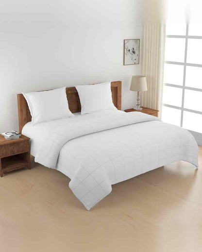 Chic Brayden Gridded Pure Cotton AC Comforter | 108 x 90 inches