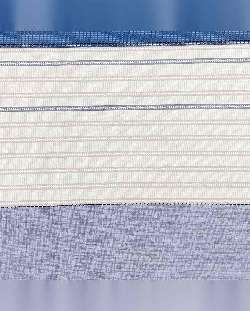 Stylish Striped Pigeon Blue Pure Cotton Dohar | 100 x 90 inches