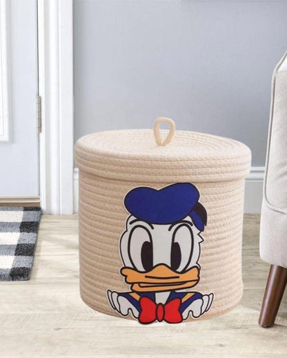 Daisy Cotton Lid Storage Basket | 10x10 inches
