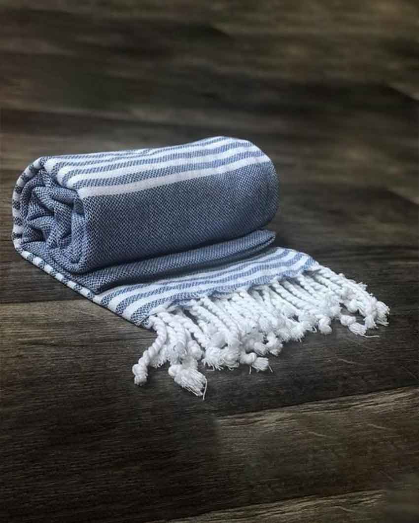 Turkish Beach Fouta Bath Towel Blue