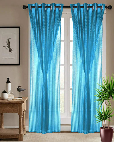 Day Night Polyester Door Curtains | Pack of 2 | 7 x 4 Feet