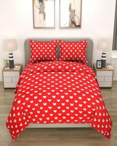 Luxurious Glace Cotton Double Bedsheet &  Pillow Covers with Modern Print | Queen Size | 90 x 90 inches