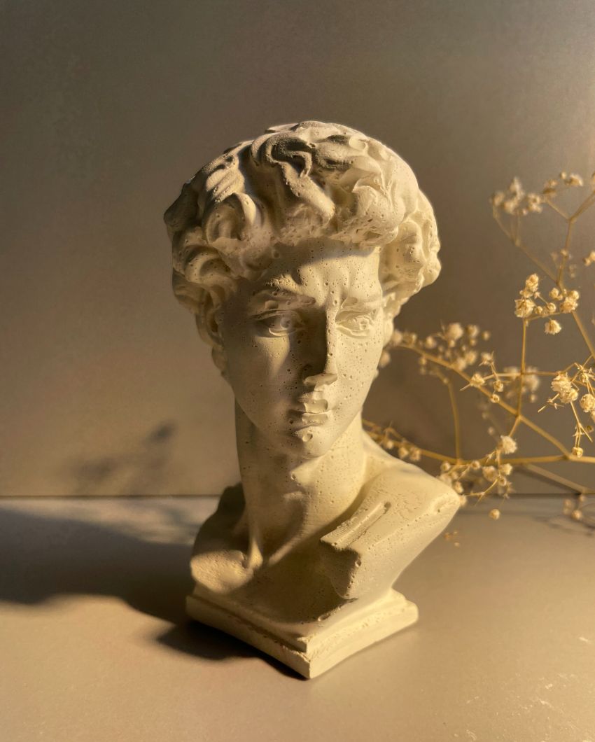 David's Bust Elegant Michelangelo Sculpture Replica | 3 x 2 x 5 inches