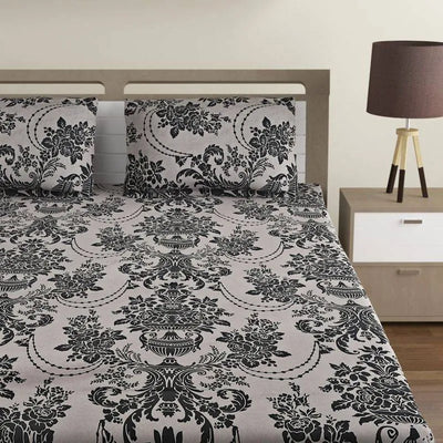 Light Beige Ethnic Shadow Print Cotton Bedding Set Double Size