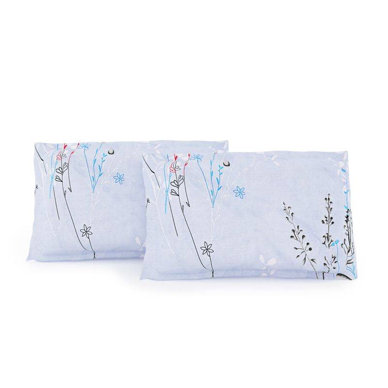 Sky Blue Floral Shadow Print Cotton Bedding Set Double Size