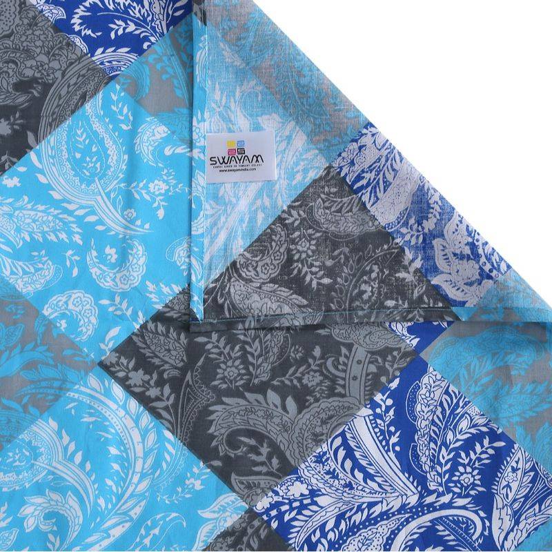 Stylish Sky Blue Floral Print Cotton Bedding Set | Double Size Default Title