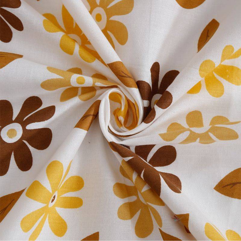 Floral Print Yellow Cotton Bedding Set | Double Size Default Title