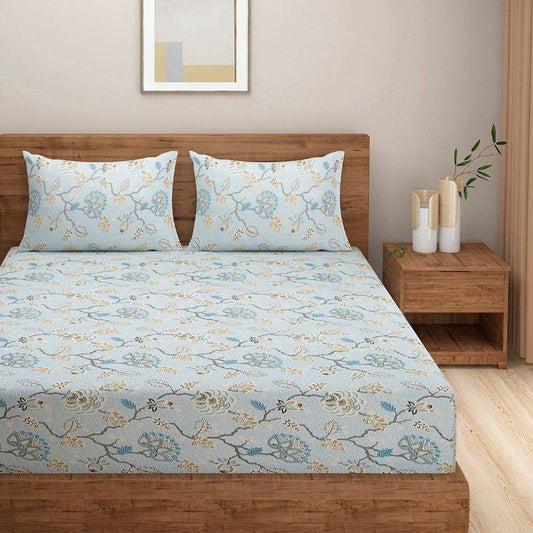 Multi Floral Color Print Cotton Bedding Set Double Size