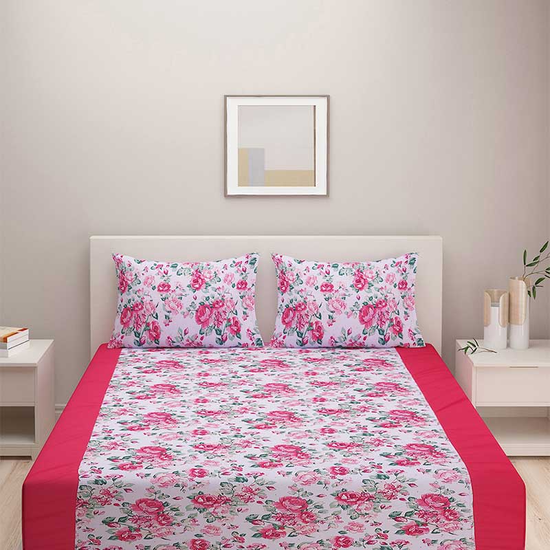 Pink Shades of Paradise  Cotton Bedding Set | Double Size Default Title