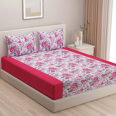 Pink Shades of Paradise  Cotton Bedding Set | Double Size Default Title