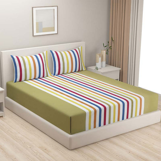 Magical Linea Cotton  Bedding Set | Double Size | Multiple Colors Multi-color