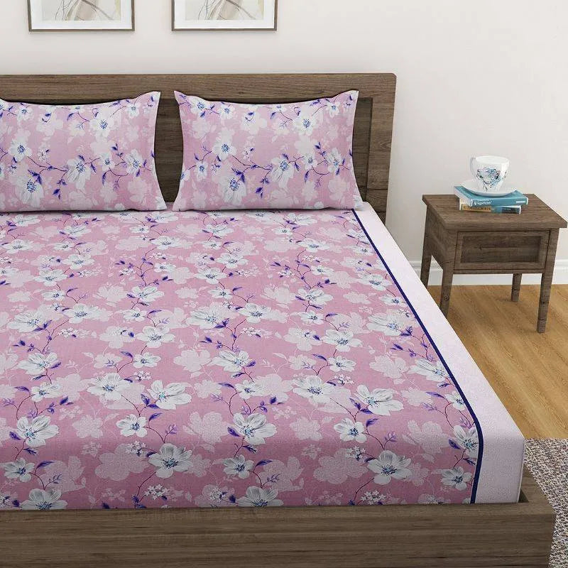 Purple Ethnic Premium Print Cotton Bedding Set Double Size