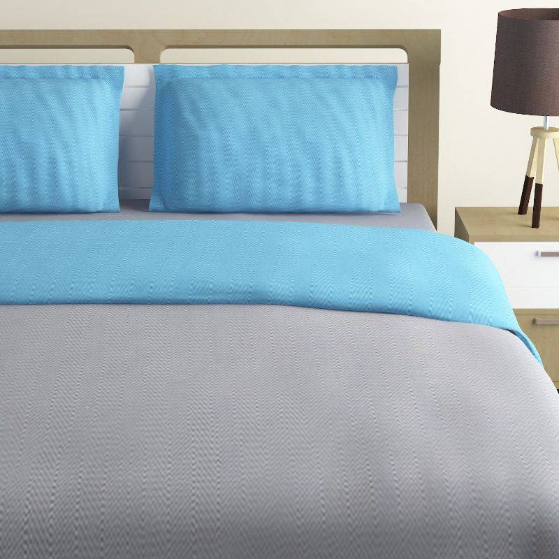 Blue Floral Print Cotton Bedding Set | Double Size Default Title