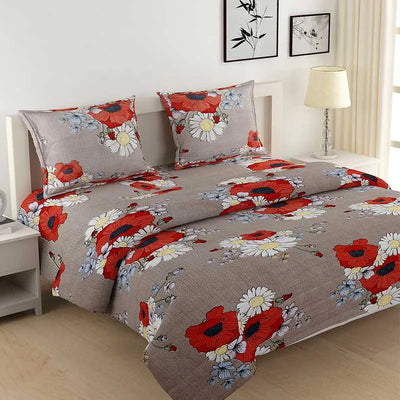 Delia Red Grand Opal  Cotton Bedding Set | Double Size Default Title