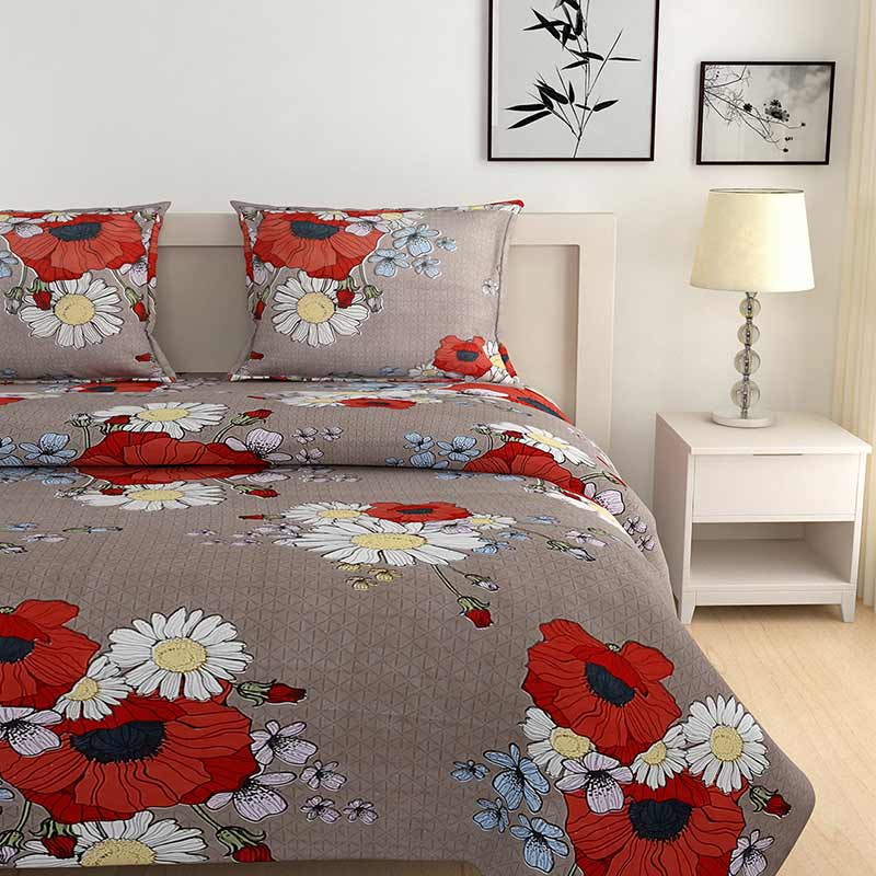 Delia Red Grand Opal  Cotton Bedding Set | Double Size Default Title