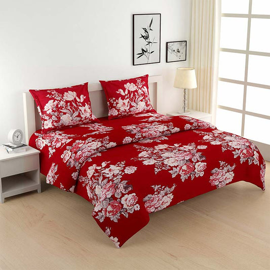 Lyra Red Grand Opal  Cotton Bedding Set | Double Size Default Title