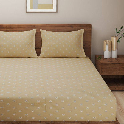 Posh Brown Floral Print Cotton Satin Bedding Set | Double Size Default Title