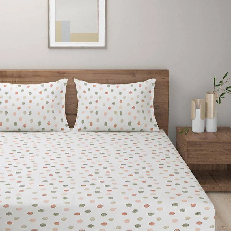 Grey Motifs Exclusive Print Cotton Satin Bedding Set Double Size