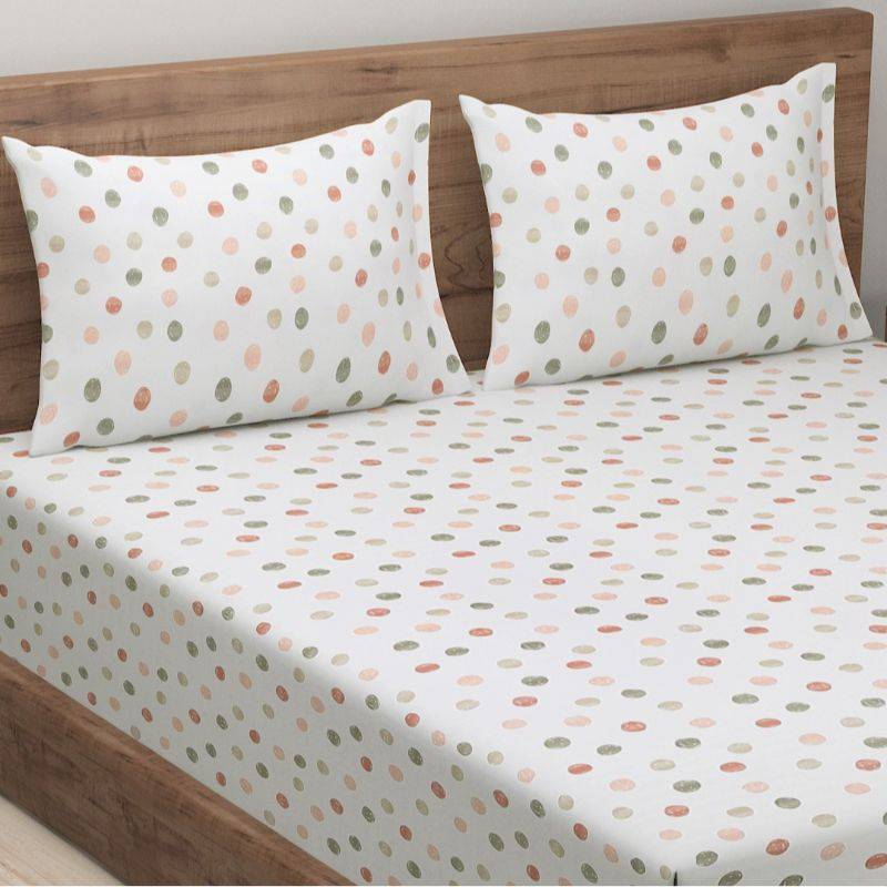 Grey Motifs Exclusive Print Cotton Satin Bedding Set Double Size