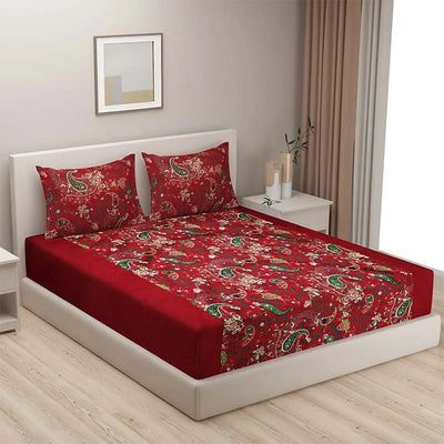 Red Cotton Bedding Set | Double Size Default Title