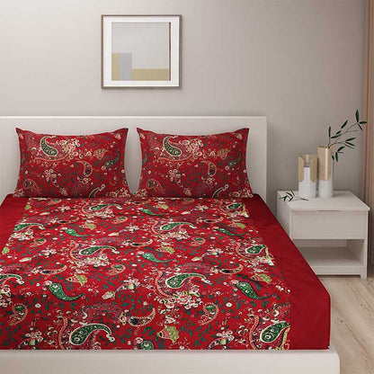 Red Cotton Bedding Set | Double Size Default Title