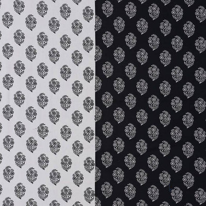 Black Geometric Printed Cotton Bedding Set Double Size