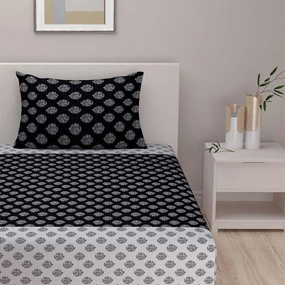 Shades of Paradise Cotton Bedding Set | Double Size | Multiple Colors Black