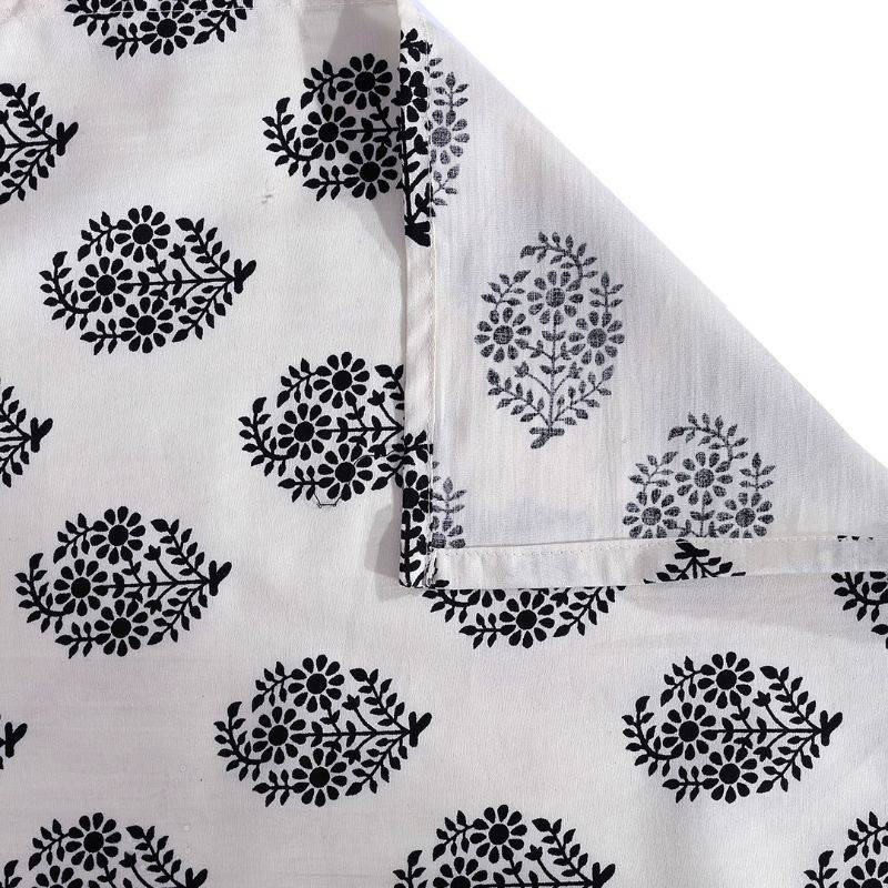 Black Geometric Printed Cotton Bedding Set Double Size
