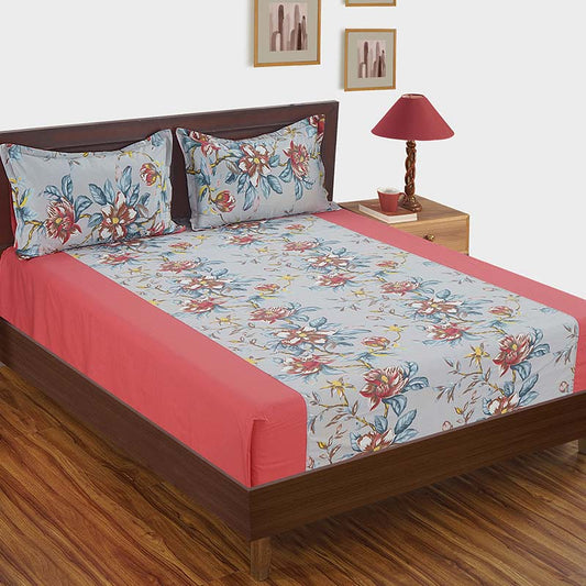 Red Paradise Cotton Bedding Set | Double Size Default Title