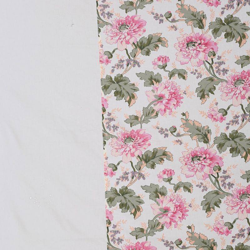 Cream Floral Printed Cotton Bedding Set Double Size