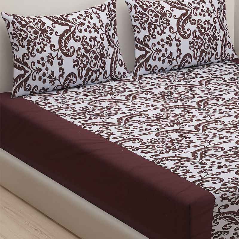 Brown Paradise Cotton Bedding Set | Double Size Default Title