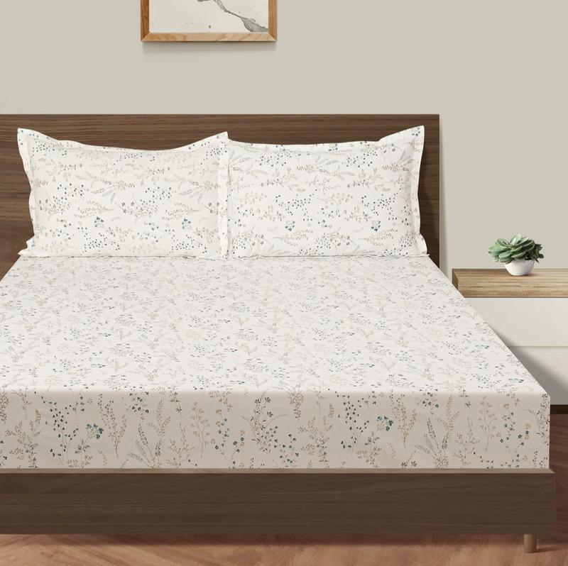 Small Multicolor Floral Print Cotton Bedding Set Double Size