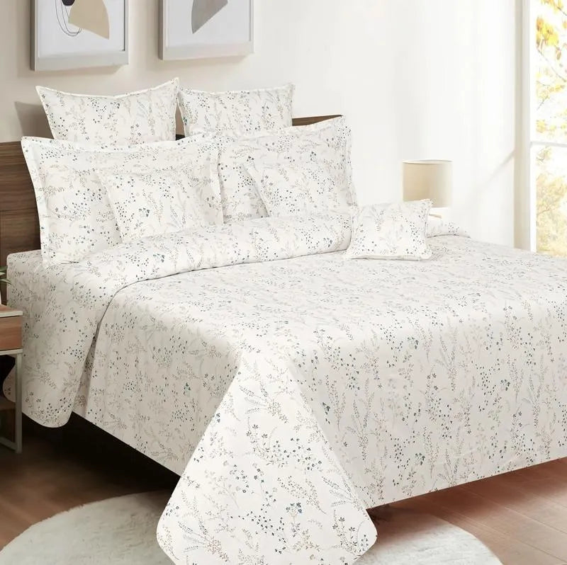 Small Multicolor Floral Print Cotton Bedding Set Double Size