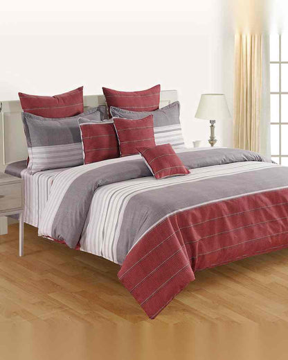 Elegant Amanda Pure Cotton One Double Bedsheet With Two Pillow Covers Set | 108 x 90 inches