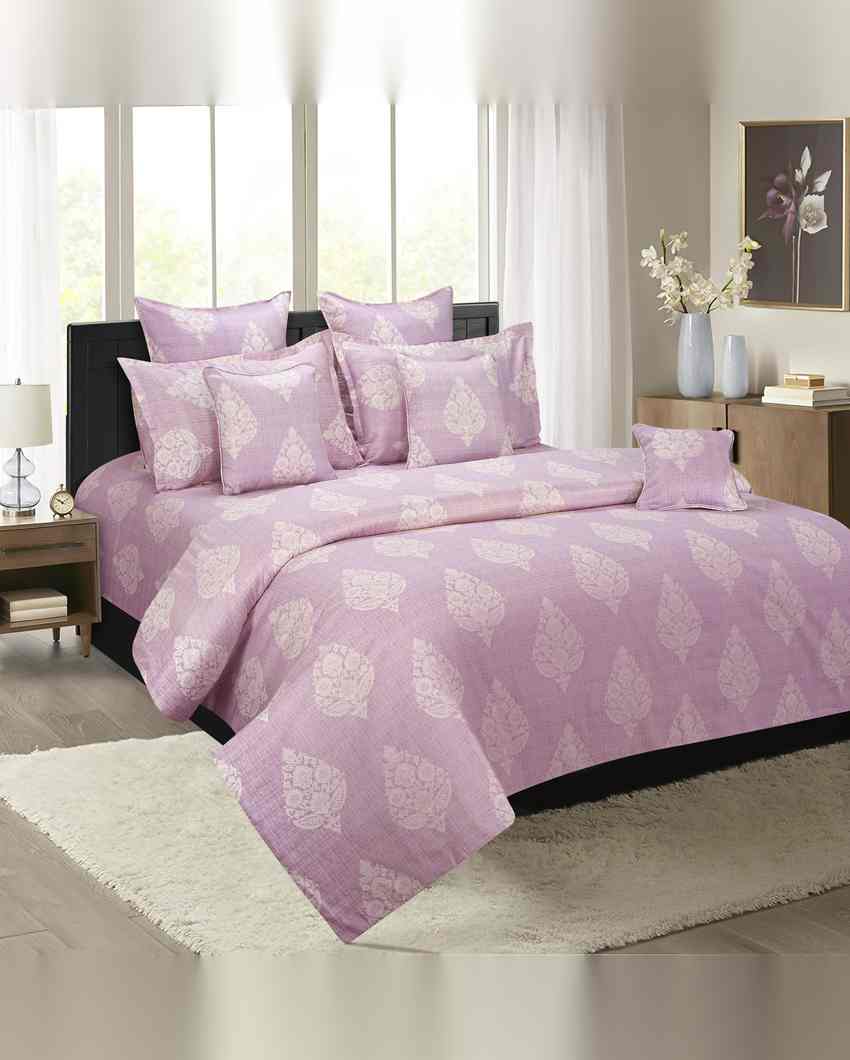 Classic Amanda Pure Cotton One Double Bedsheet With Two Pillow Covers Set | 108 x 90 inches