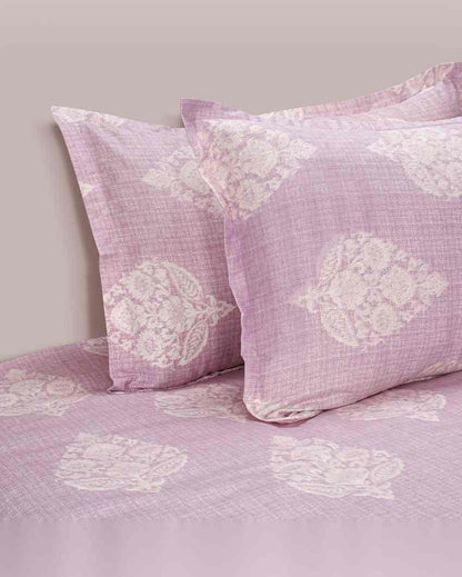 Classic Amanda Pure Cotton One Double Bedsheet With Two Pillow Covers Set | 108 x 90 inches