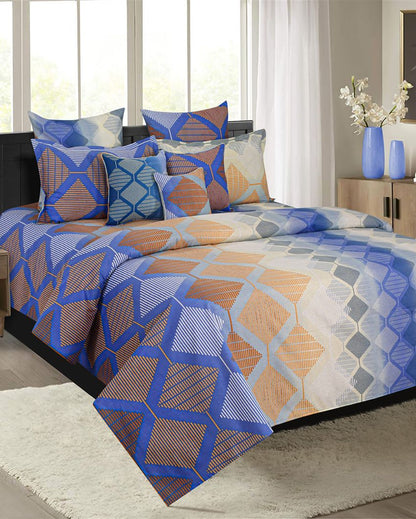 Abstract Sparkle Cotton One Bedsheet With Two Pillow Covers | 100 x 90 inches