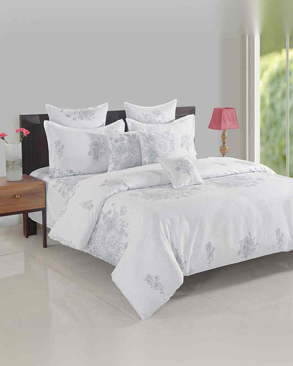 Premium Zinnia Ethnic Motif Mercerized Pure Cotton One Double Bedsheet With Two Pillow Covers Set | 108 x 90 inches