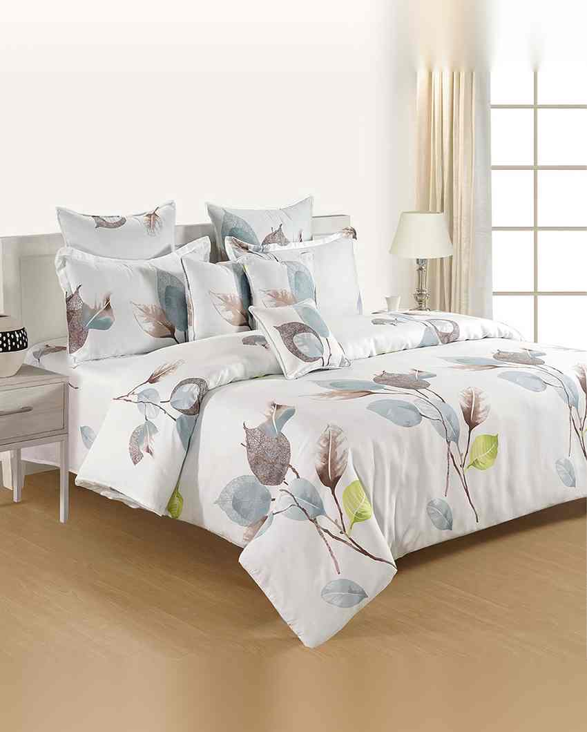 Elegant Stylish Zinnia Mercerized Pure Cotton One Bedsheet With Two Pillow Covers Set