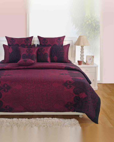 Elegant Zinnia Ethnic Motif Mercerized Pure Cotton One Double Bedsheet With Two Pillow Covers Set | 108 x 90 inches