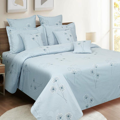 Daucus Carota Floral Print Cotton Satin Bedding Set Double Size