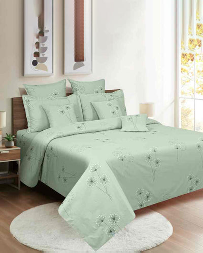 Stylish Floral Zinnia Mercerized Pure Cotton One Bedsheet With Two Pillow Covers Set