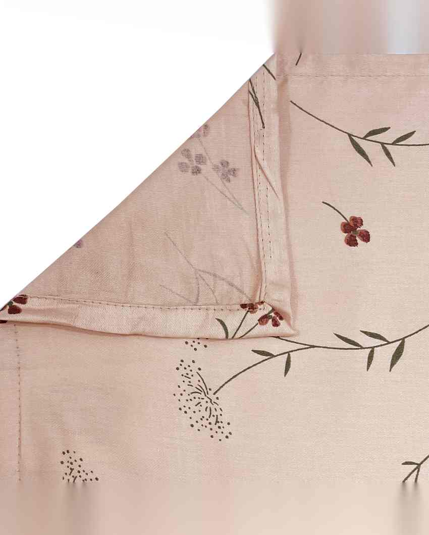 Charming Comfortable Floral Zinnia Mercerized Pure Cotton One Bedsheet With Two Pillow Covers Set